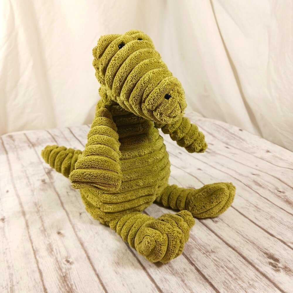 JellyCat Cordy Roy Alligator Green Ribbed Corduroy Plush Stuffed Animal 7.5" - Picture 8 of 12